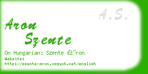 aron szente business card